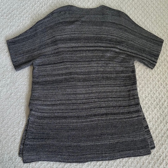 Eileen Fisher Sleek Tencel Knit Kimono Cardigan Sweater Black/Natural Size L/XL - Picture 10 of 14